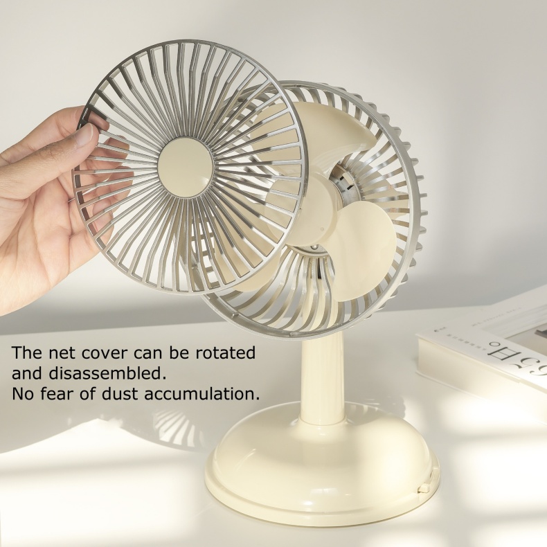 Simple Desktop Charging Fan USB Charging Portable Small Fan Retro Desktop Fan with Battery KD196