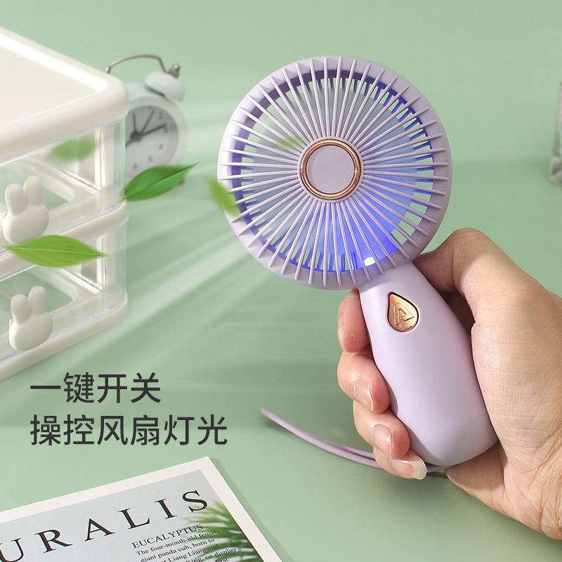Portable USB Rechargeable Handheld Fan with LED | Compact Mini Electric Fan ZB103