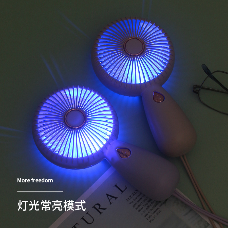 Portable USB Rechargeable Handheld Fan with LED | Compact Mini Electric Fan ZB103