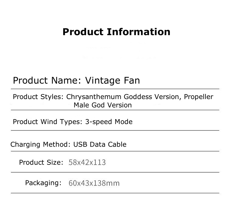 Compact USB Fan for Office Portable Handheld Fan with Adjustable Speeds DM-39A