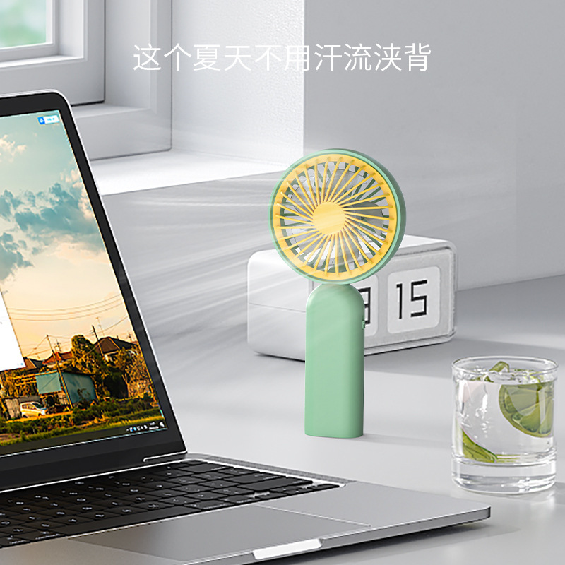 USB Rechargeable Freestanding Handheld Small Fan Portable Handheld Small Electric Fan 6138