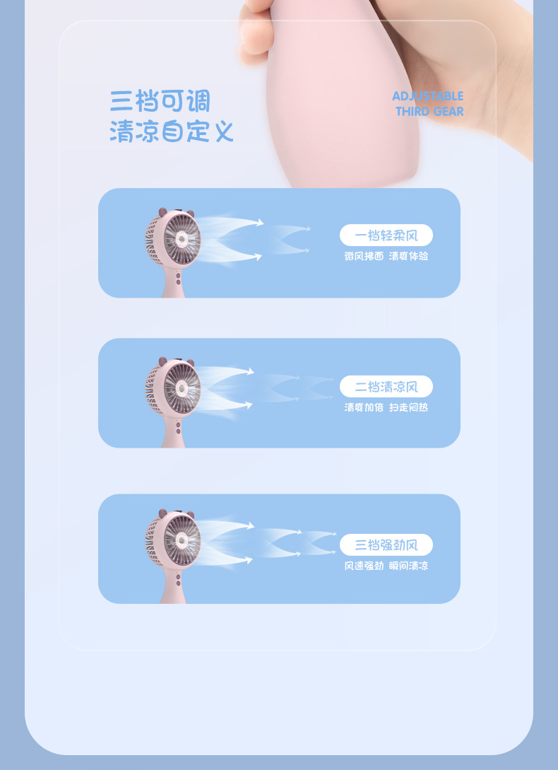The 2025 new model mini portable USB rechargeable fan with water spray humidification function 6053