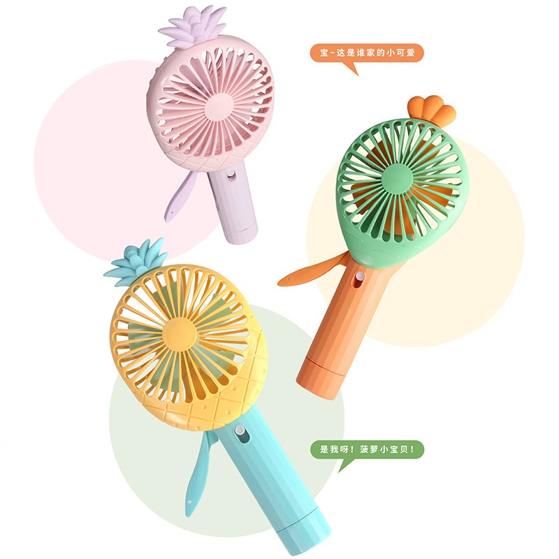 Cartoon Manual Hand-Press Mini Fan Portable Handheld Fruit Spray Fan KD189A/B 