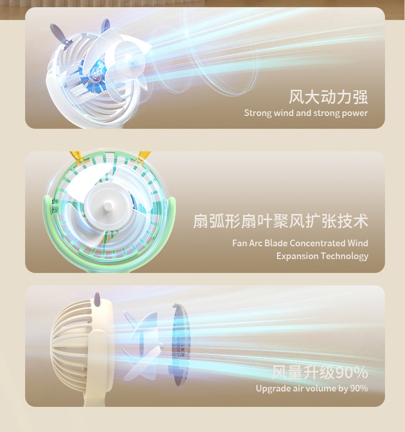 Small Rechargeable Fan for Desk and Travel Cooling Breeze Anytime Anywhere 6115