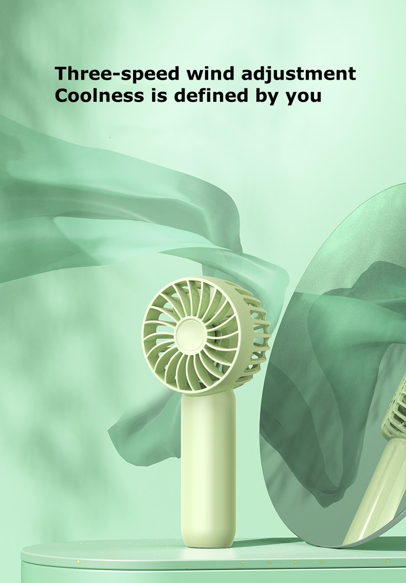 Rechargeable USB Mini Fan Portable Silent Strong Wind Long Battery Life Design F16
