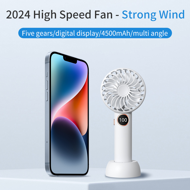 2025 New Handheld Fan Long Battery Life Foldable Strong Wind F28