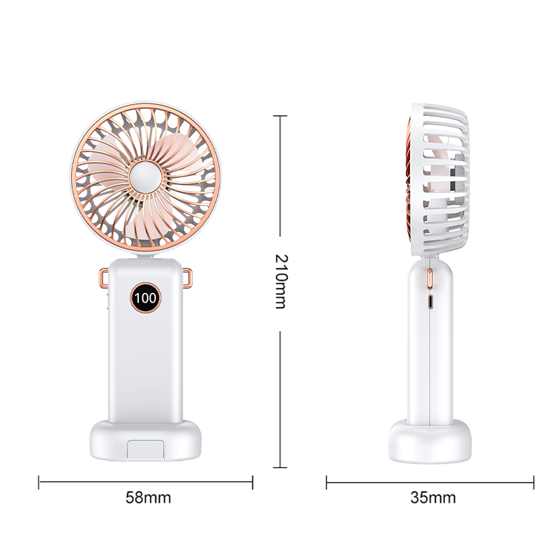 2025 New Handheld Fan Long Battery Life Foldable Strong Wind F28