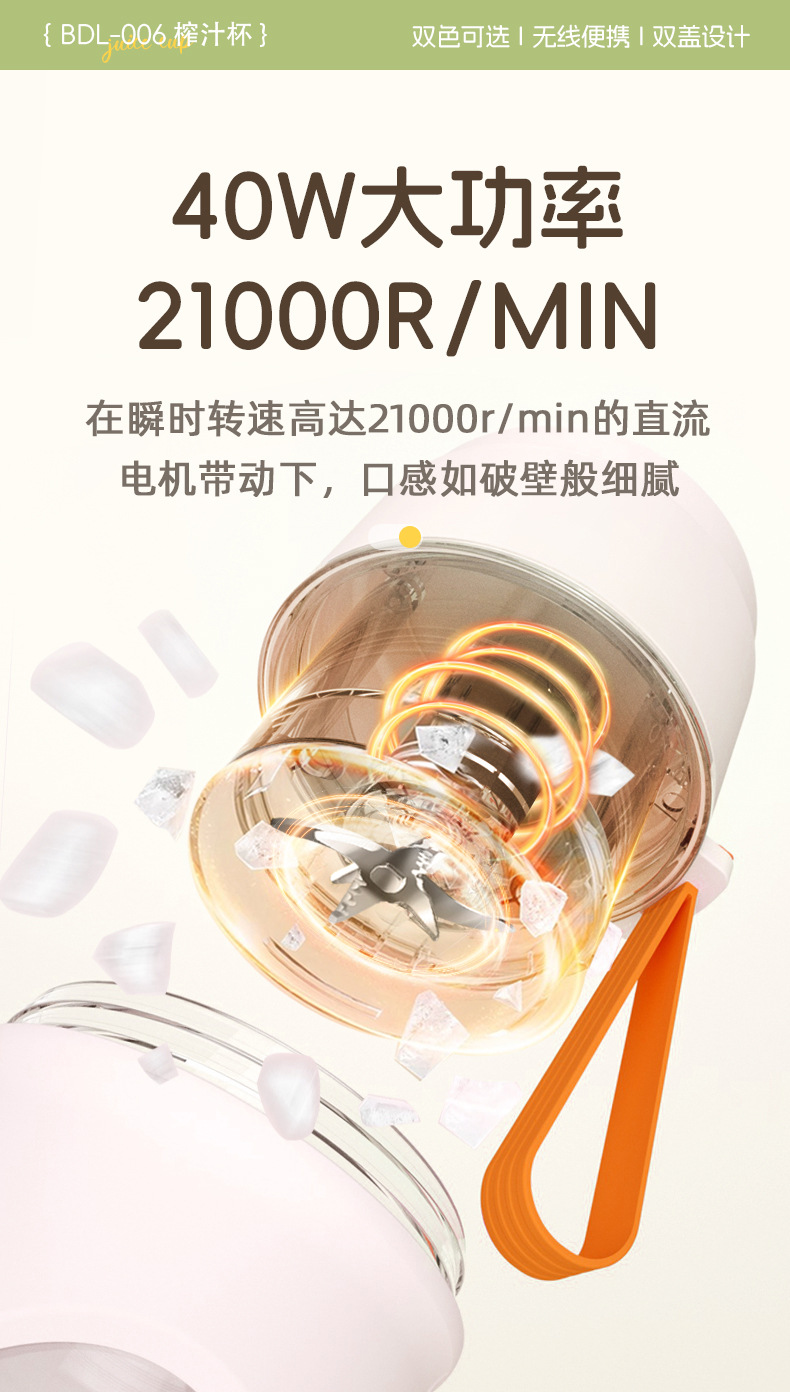 Portable rechargeable small - sized juicing cup BDL006 Portable rechargeable small - sized juicing cup BDL006