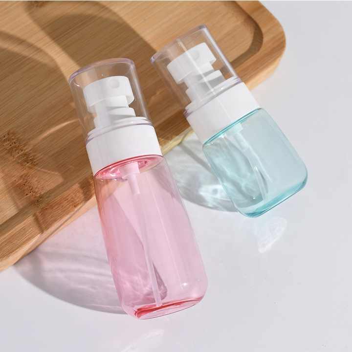 Empty Skin Care Fine Mist Spray Bottle 30ml 60ml 80ml 100ml  PETG Plastic Clear Pink Serum Bottle