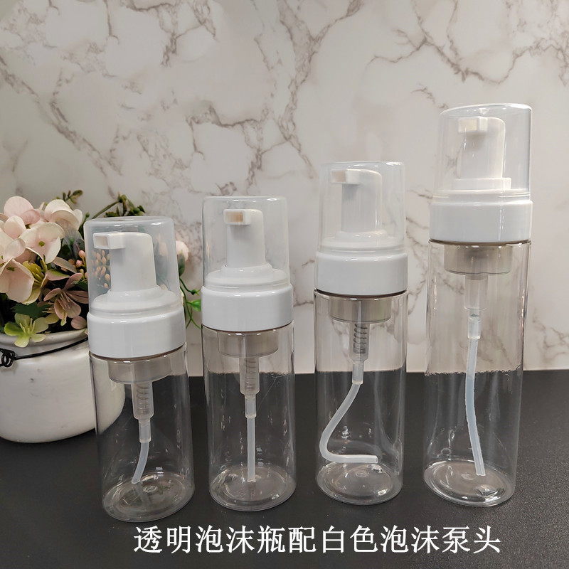 Wholesale Custom 100ml 120ml 150ml 200ml clear Black Pink Facial Cleanser Foam Bottle Bubble Bottle