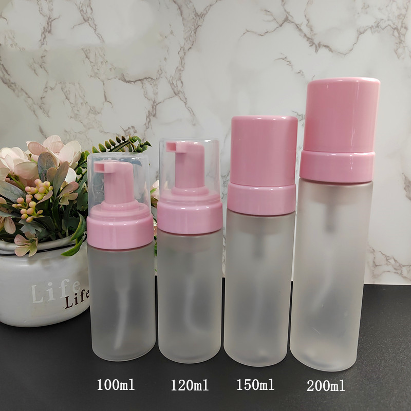 Wholesale Custom 100ml 120ml 150ml 200ml clear Black Pink Facial Cleanser Foam Bottle Bubble Bottle