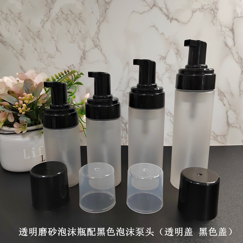 Wholesale Custom 100ml 120ml 150ml 200ml clear Black Pink Facial Cleanser Foam Bottle Bubble Bottle