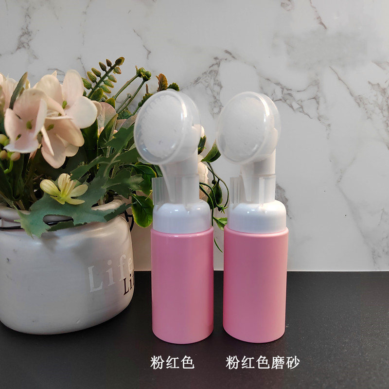30ml 60ml Foam Bottle Facial Cleansing Mousse foaming dispensing bottle with silicone brush head