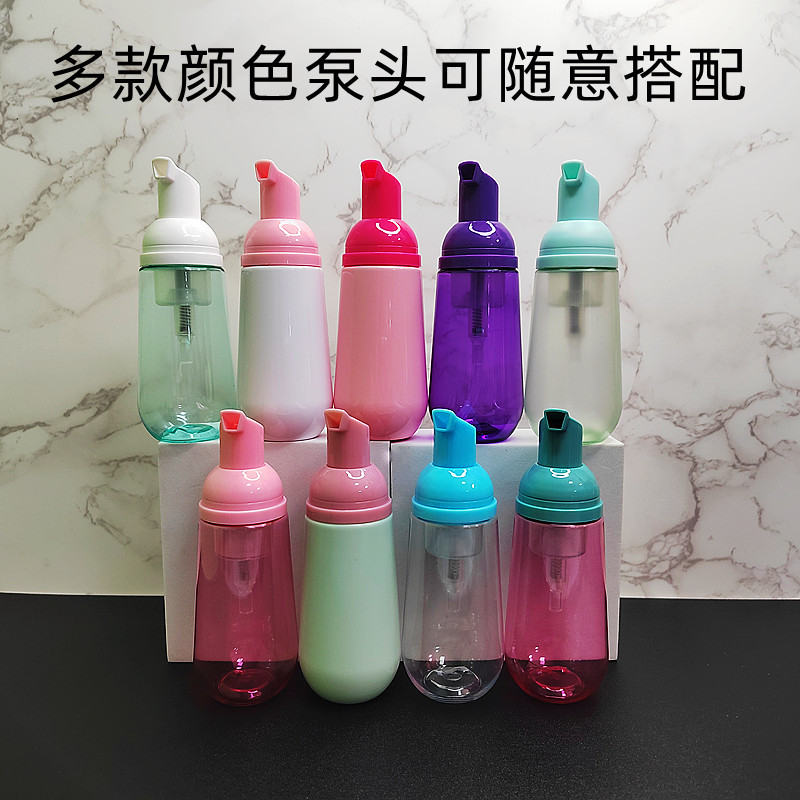 wholesale clear white black 60ml U shape pet foam bottles 