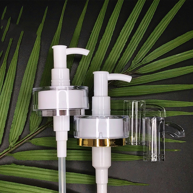 Transparent white flat - shouldered cosmetic lotion and toner dispensing bottles with press pumps