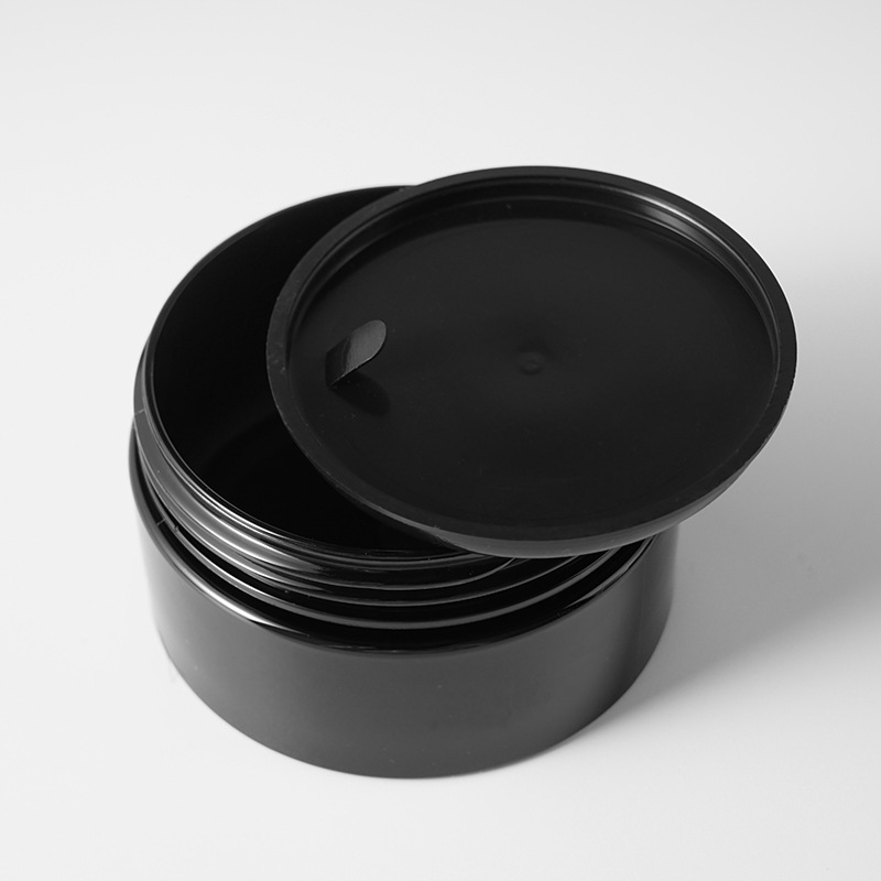 68mm mouth Black PET plastic container cosmetic packaging thickened black plastic tooth powder jars