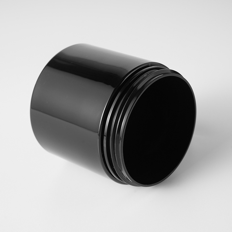68mm mouth Black PET plastic container cosmetic packaging thickened black plastic tooth powder jars