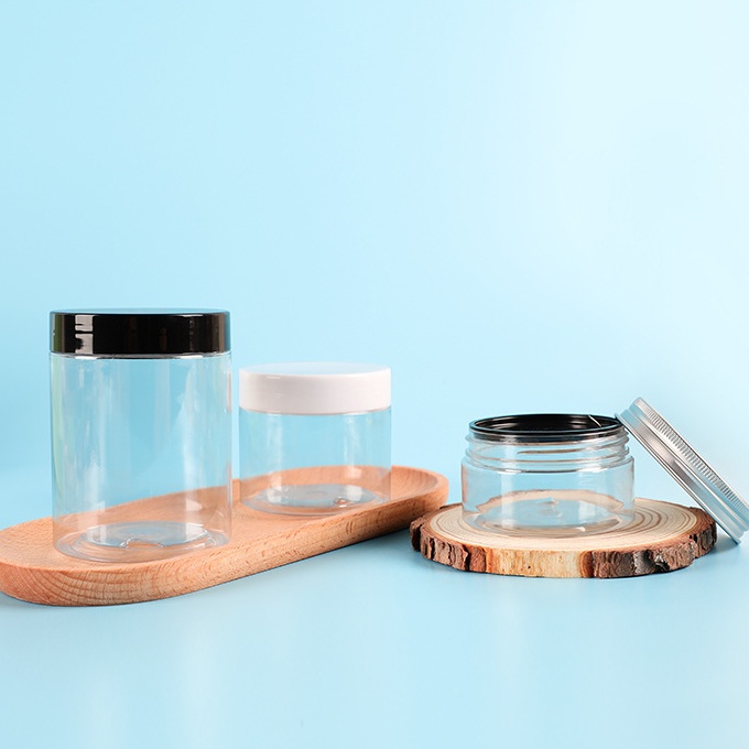 68mm openning Transparent plastic wide - mouth bottles food - grade sealed storage containers