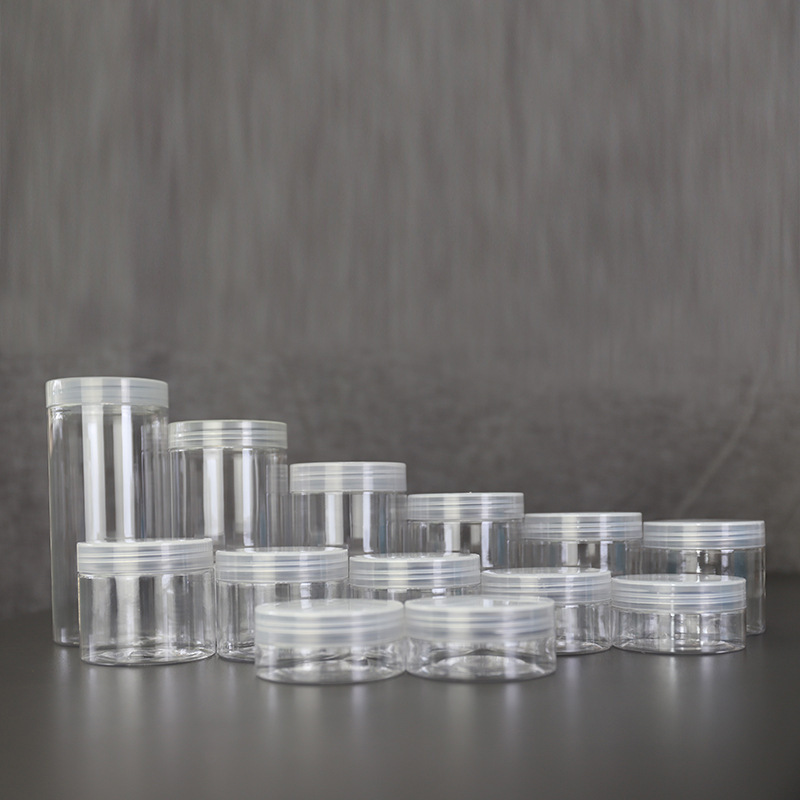 68mm openning Transparent plastic wide - mouth bottles food - grade sealed storage containers