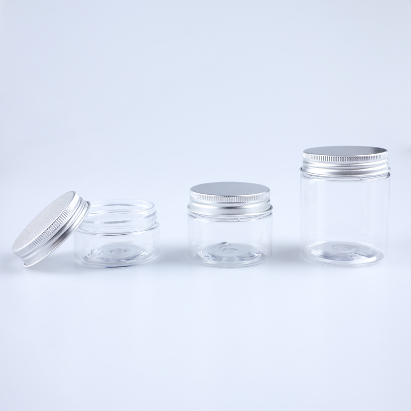 47mm openning PET small mouthed plastic cosmetic sample sized transparent dispensing jars