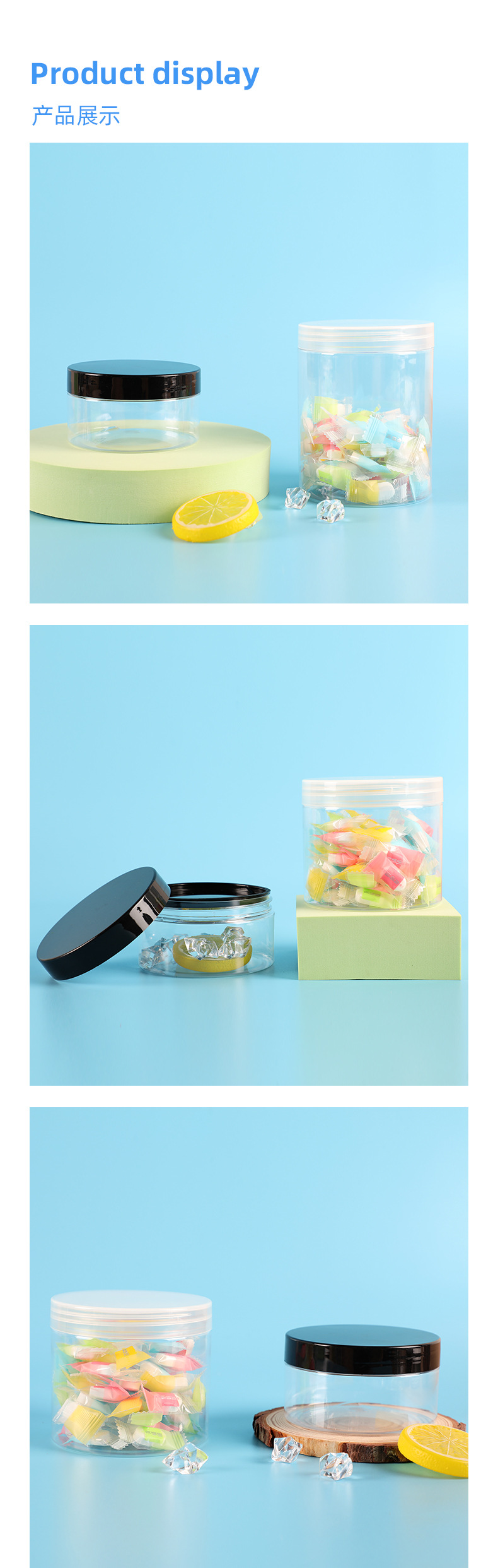89mm openning 300-1000ml Large Capacity PET Transparent Plastic Jars for Cream Mask Nuts Food 89mm openning 300-1000ml Large Capacity PET Transparent Plastic Jars for Cream Mask Nuts Food