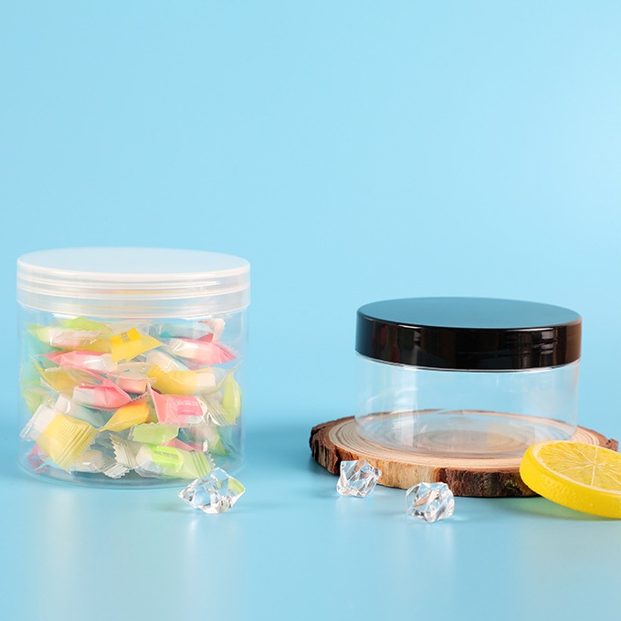 89mm openning 300-1000ml Large Capacity PET Transparent Plastic Jars for Cream Mask Nuts Food