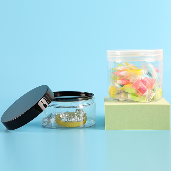 89mm openning 300-1000ml Large Capacity PET Transparent Plastic Jars for Cream Mask Nuts Food