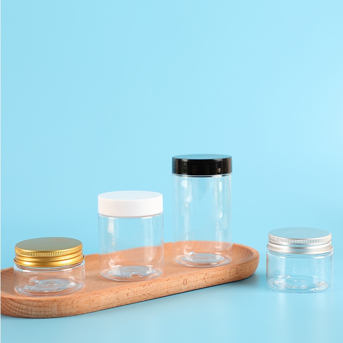 47mm openning PET small mouthed plastic cosmetic sample sized transparent dispensing jars