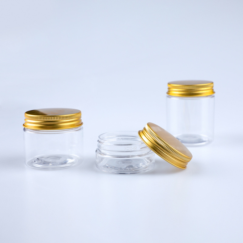 47mm openning PET small mouthed plastic cosmetic sample sized transparent dispensing jars