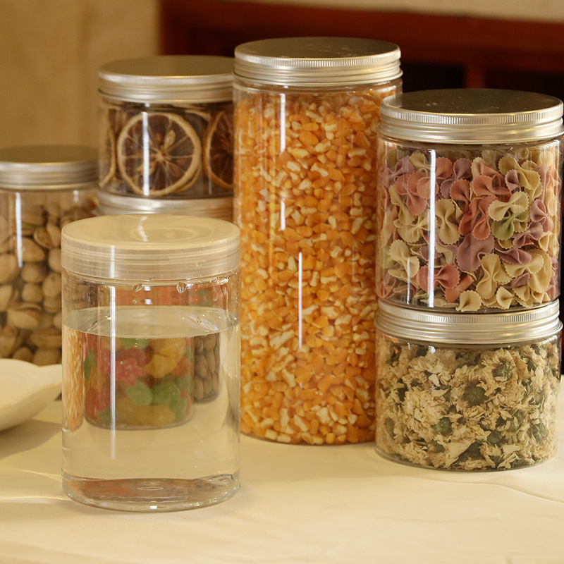 68mm openning Transparent plastic wide - mouth bottles food - grade sealed storage containers
