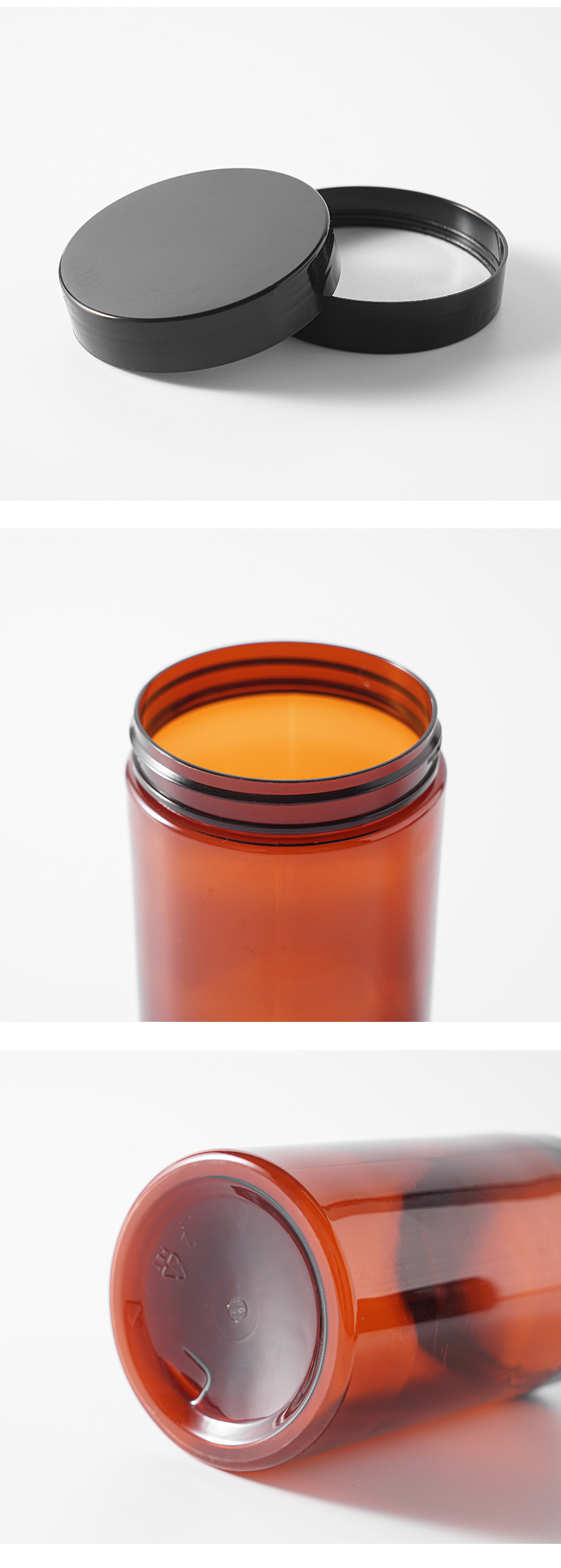 68mm opening amber brown PET jar 50ml 100ml with black lid Tawny Plastic PET Cream Bottles 68mm opening amber brown PET jar 50ml 100ml with black lid Tawny Plastic PET Cream Bottles