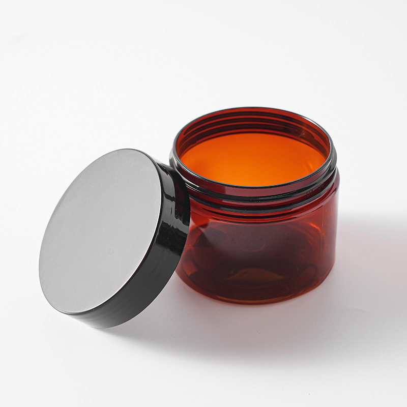 68mm opening amber brown PET jar 50ml 100ml with black lid Tawny Plastic PET Cream Bottles 68mm opening amber brown PET jar 50ml 100ml with black lid Tawny Plastic PET Cream Bottles
