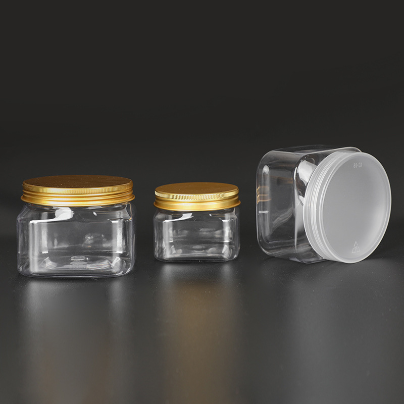 68mm opening 150ml Square PET Plastic Bottles for Cosmetics and Food Sub-packaging