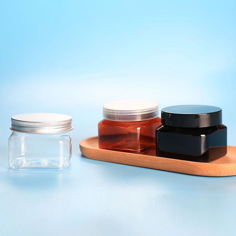 68mm opening 150ml Square PET Plastic Bottles for Cosmetics and Food Sub-packaging
