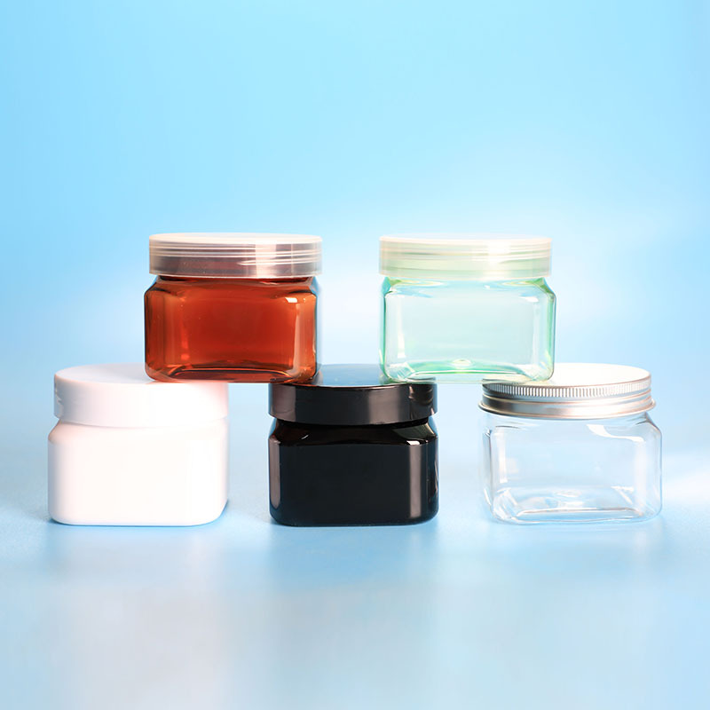 68mm opening 150ml Square PET Plastic Bottles for Cosmetics and Food Sub-packaging