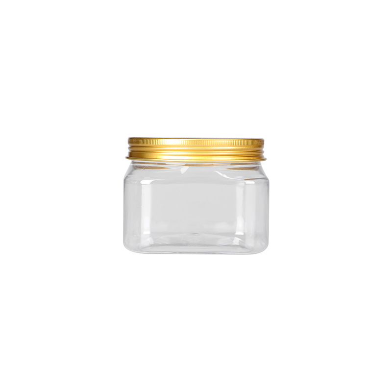 83mm opening clear square plastic PET jar 300ml
